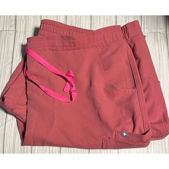 Figs Pants - NWT Breast  Cancer Awareness Yola Skinny Scrub Pants Quartz Pink 2XL‎ Tall